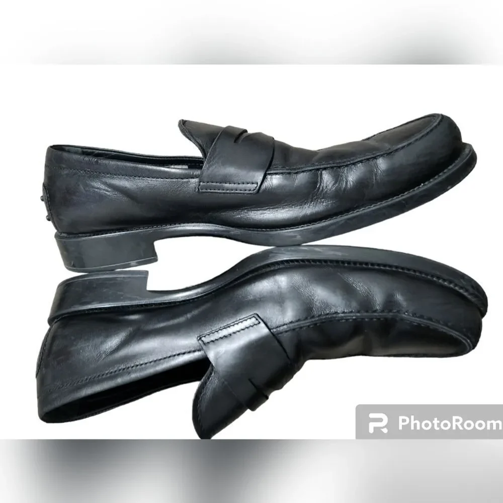 Tod's Men's Black Leather Penny Loafers size 10